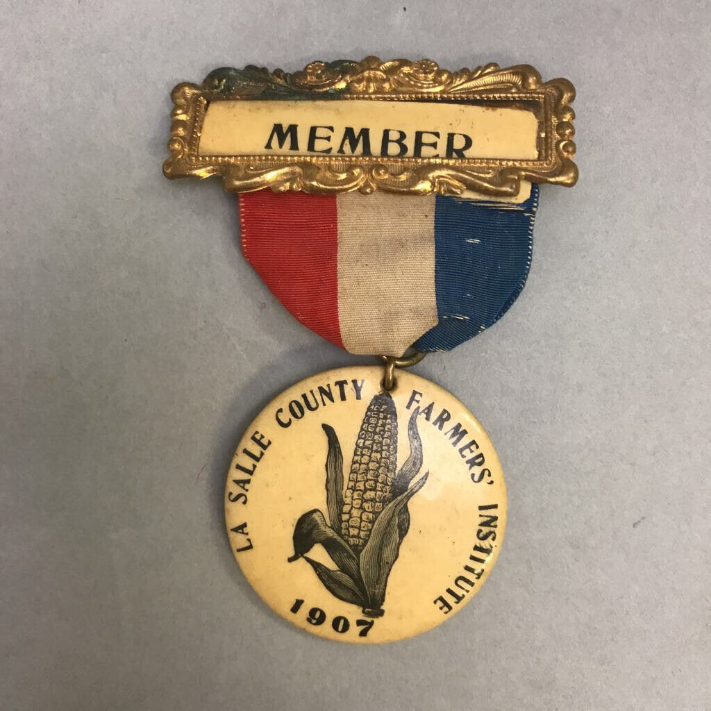 Antique Member La Salle County Farmer's Ins. 1907 Pin Ribbon (4