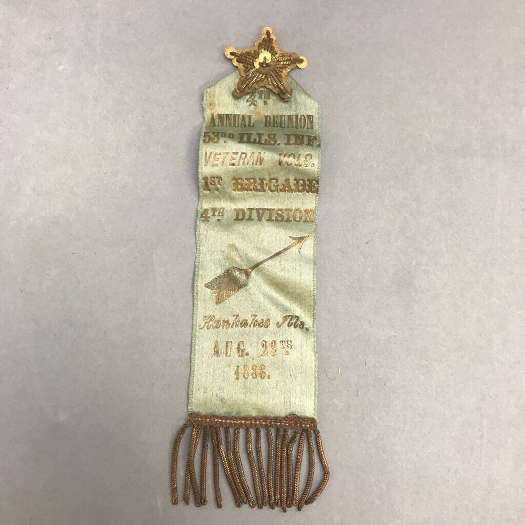 Antique Annual Reunion 53rd ILLS. INF. Kankakee ILL Aug 29th 1888 Ribbon (7