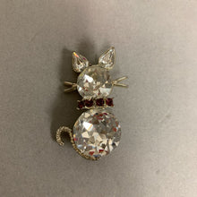 Load image into Gallery viewer, Vintage Dodds Rhinestone Cat Brooch Pin (1.75&quot;)
