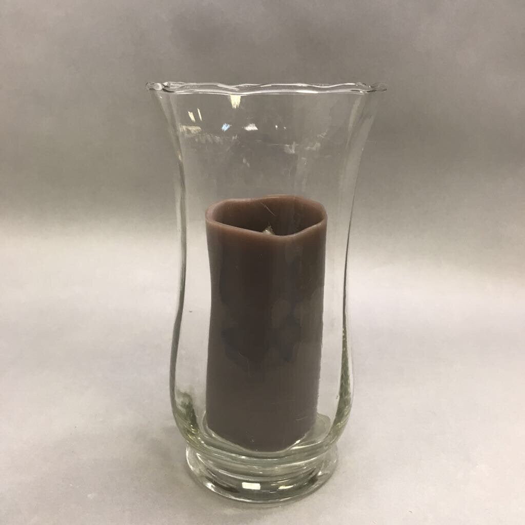 Glass Votive with Faux Candle (10