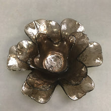 Load image into Gallery viewer, Silver Smoke Glass Lotus Flower Candle Tea Light Holder (3x7)
