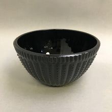 Load image into Gallery viewer, ASP Black Ribbed Hobnail Pressed Glass Bowl (3.75x7)
