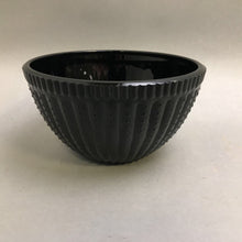 Load image into Gallery viewer, ASP Black Ribbed Hobnail Pressed Glass Bowl (3.75x7)
