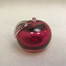 Load image into Gallery viewer, Red Glass Apple Paperweight (~2.25&quot;)
