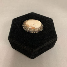 Load image into Gallery viewer, Antique 800 Silver Carved Shell Virgin Mary Cameo Brooch Pin w/ Pendant Loop (1.5&quot;)
