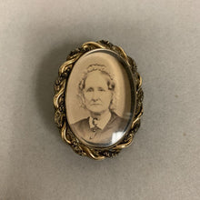 Load image into Gallery viewer, Antique Gold Filled Victorian Mourning Photo Brooch Pin (2&quot;)
