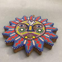 Load image into Gallery viewer, Huichol Mexico Beaded Folk Art Sunface (8&quot;)
