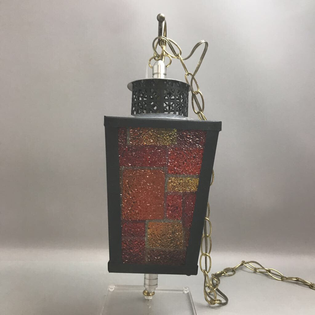 Red, Orange, Yellow 4-Panel Swag Lamp