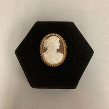 Load image into Gallery viewer, 10K Gold Vintage Carved Shell Cameo 1.75" Brooch Pin (9.6g)
