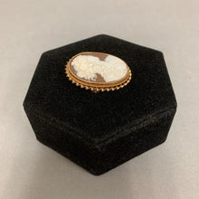 Load image into Gallery viewer, 10K Gold Vintage Carved Shell Cameo 1.75" Brooch Pin (9.6g)
