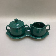 Load image into Gallery viewer, Fiestaware Evergreen Sugar&amp;Creamer On Serving Plate (3x10x5&quot;) 3pcs
