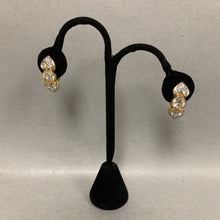 Load image into Gallery viewer, Swarovski Gold Plated Crystal Kisses &amp; Hugs Clip Earrings
