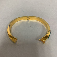 Load image into Gallery viewer, Vintage Ciner Goldtone Channel Set Rainbow Rhinestone Hinged Bangle Bracelet
