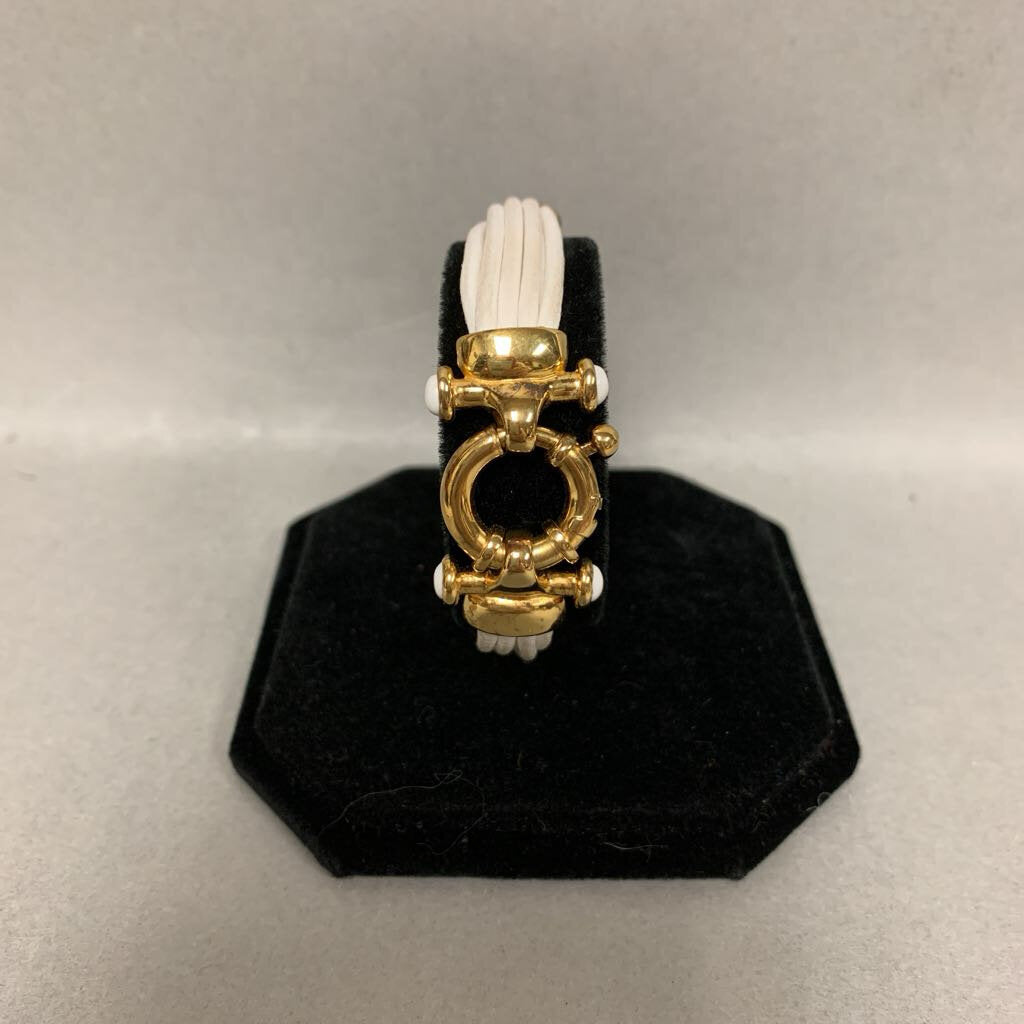 Itaor Italian Gold Plated Sterling White Cord Bracelet (6.5