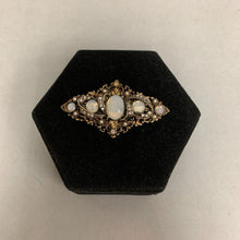 Load image into Gallery viewer, Vintage Art Arthur Pepper Victorian Revival Faux Moonstone Brooch Pin (2.5")
