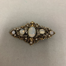 Load image into Gallery viewer, Vintage Art Arthur Pepper Victorian Revival Faux Moonstone Brooch Pin (2.5")
