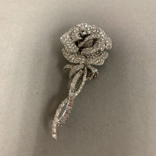 Load image into Gallery viewer, Vintage Nolan Miller Glamour Collection Rhinestone Rose Brooch Pin (3.25&quot;)
