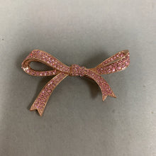 Load image into Gallery viewer, Kenneth J Lane Pink Rhinestone Bow Brooch Pin (2.5&quot;)
