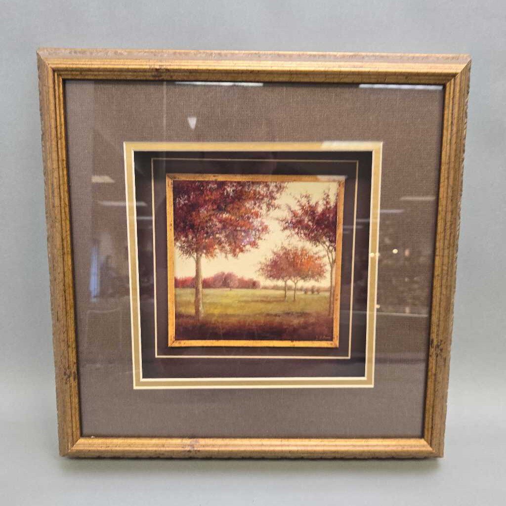 Jill Schultz McGannon Art In Motion Shadowbox Print - Landscape Narrative Detail (~15x15)