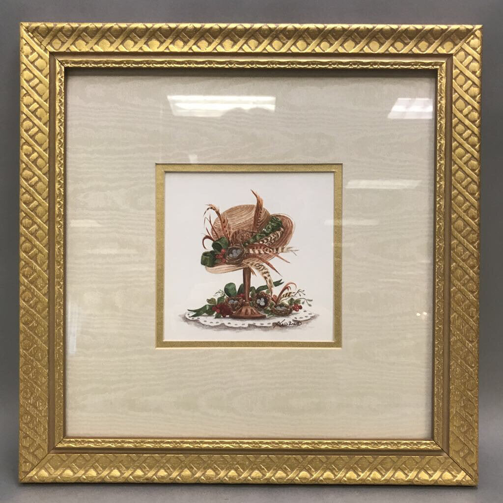 Framed Gamboa Art Print - Hat Display #9 (~15.5x15.5)