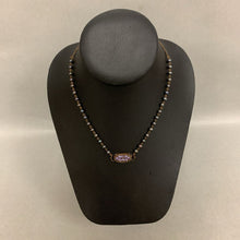 Load image into Gallery viewer, Liz Palacios Bronze Gray Pearl Purple Crystal Necklace (16&quot;)
