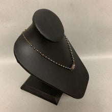 Load image into Gallery viewer, Liz Palacios Bronze Gray Pearl Purple Crystal Necklace (16")

