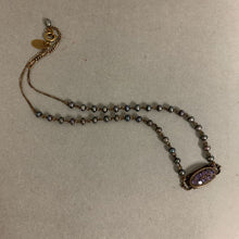 Load image into Gallery viewer, Liz Palacios Bronze Gray Pearl Purple Crystal Necklace (16&quot;)
