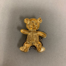 Load image into Gallery viewer, Vintage Edgar Berebi Goldtone Rhinestone Enamel Teddy Bear w/ Hammer Brooch Pin (2&quot;)
