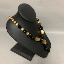 Load image into Gallery viewer, Ali Khan Onyx Cat&#39;s Eye Smokey Quartz Beaded Cross Necklace (28&quot;)
