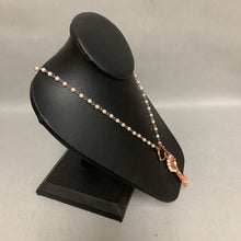 Load image into Gallery viewer, Marie Osmond Copper Faux Pearl Pink Crystal Key Toggle Necklace (32&quot;)
