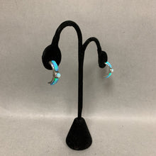 Load image into Gallery viewer, Vintage Native American Signed Sterling Fire Opal Earrings (1&quot;)
