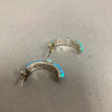 Load image into Gallery viewer, Vintage Native American Signed Sterling Fire Opal Earrings (1&quot;)
