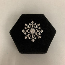 Load image into Gallery viewer, JCM Sterling Cubic Zirconia Snowflake Brooch Pin w/ Pendant Loop (2&quot;)
