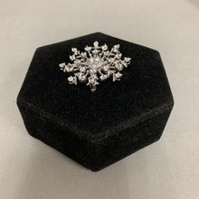 Load image into Gallery viewer, JCM Sterling Cubic Zirconia Snowflake Brooch Pin w/ Pendant Loop (2&quot;)
