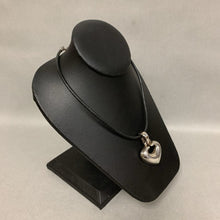 Load image into Gallery viewer, Espo Sterling Heart Pendant on Black Cord Necklace (18&quot;)
