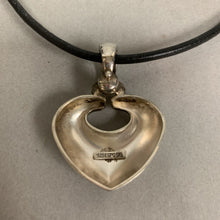 Load image into Gallery viewer, Espo Sterling Heart Pendant on Black Cord Necklace (18&quot;)
