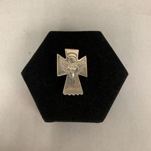 Load image into Gallery viewer, Carolyn Pollack Sterling Angel Cross Brooch Pin w/ Pendant Loop (1.75&quot;)
