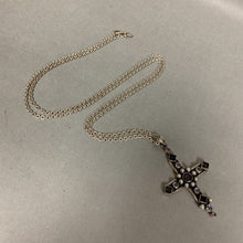 Load image into Gallery viewer, Nicky Butler Sterling Amethyst Moonstone Pearl Cross Pendant on 36&quot; Chain
