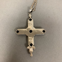 Load image into Gallery viewer, Nicky Butler Sterling Amethyst Moonstone Pearl Cross Pendant on 36&quot; Chain
