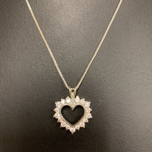 Load image into Gallery viewer, Sterling Cubic Zirconia Heart Pendant on 18&quot; Chain
