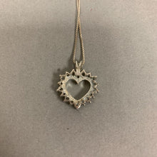 Load image into Gallery viewer, Sterling Cubic Zirconia Heart Pendant on 18&quot; Chain
