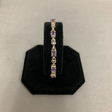 Load image into Gallery viewer, Sterling Amethyst Heart Link Tennis Bracelet (7.5&quot;)
