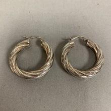 Load image into Gallery viewer, Sterling Twisted Thick Hoop Earrings (1.5&quot;)
