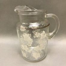 Load image into Gallery viewer, Vintage Glass Juice Pitcher, Leaves &amp; Cherries (9.5&quot;)
