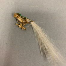 Load image into Gallery viewer, Vintage Green Enamel Bird w/ Feather Tail Brooch Pin (4&quot;)
