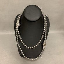 Load image into Gallery viewer, Vintage Joan Rivers Nesting Egg Clasp Gray Faux Pearl Necklace Set (28&quot; &amp; 30&quot;)
