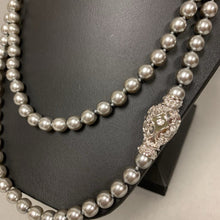 Load image into Gallery viewer, Vintage Joan Rivers Nesting Egg Clasp Gray Faux Pearl Necklace Set (28&quot; &amp; 30&quot;)
