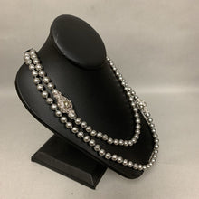 Load image into Gallery viewer, Vintage Joan Rivers Nesting Egg Clasp Gray Faux Pearl Necklace Set (28&quot; &amp; 30&quot;)
