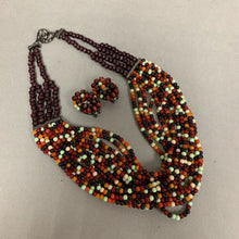 Load image into Gallery viewer, Liz Claiborne Layered Beaded Necklace w/ Clip Earrings Set (17")
