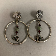 Load image into Gallery viewer, Kabana Sterling Garnet Jasper Elephant Earrings (2&quot;)
